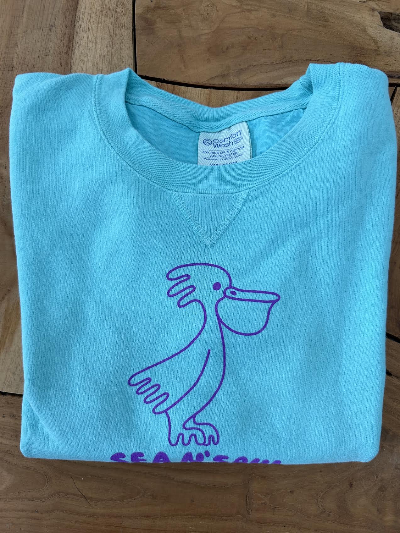 Peli the Pelican Crewneck Sweater - Teal