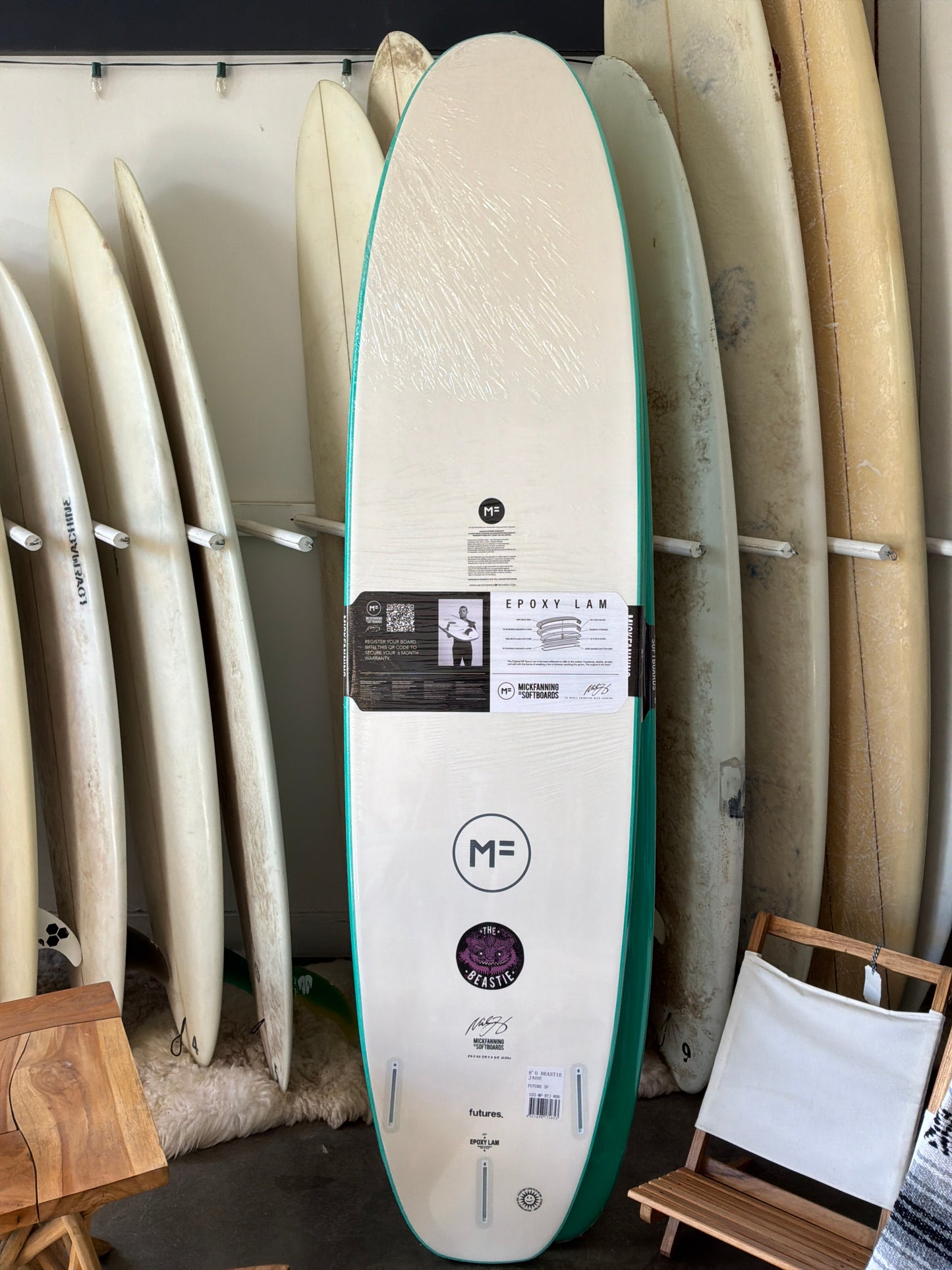 BEASTIE EPOXY LAM - JADE FUTURES 8’0” x 22 5/8” x 2 7/8” (61.52L)