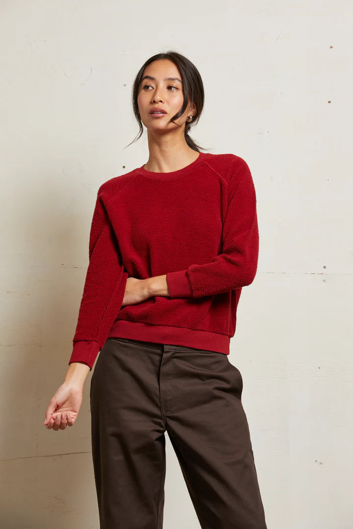 Ziggy inside out cotton fleece shrunken crew