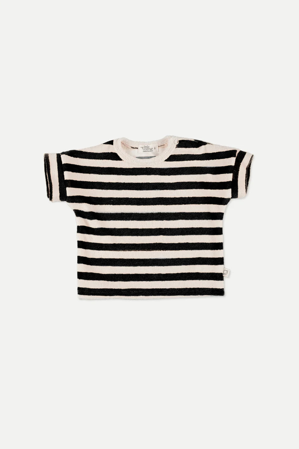 ORGANIC TOWELING STRIPES BABY T-SHIRT -Navy