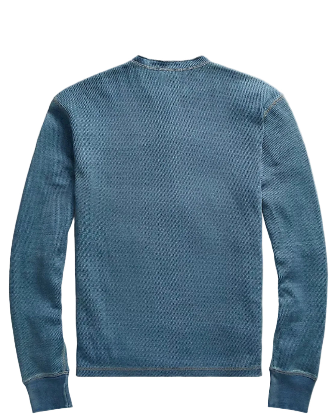 Indigo Jacquard-Knit Henley Shirt
