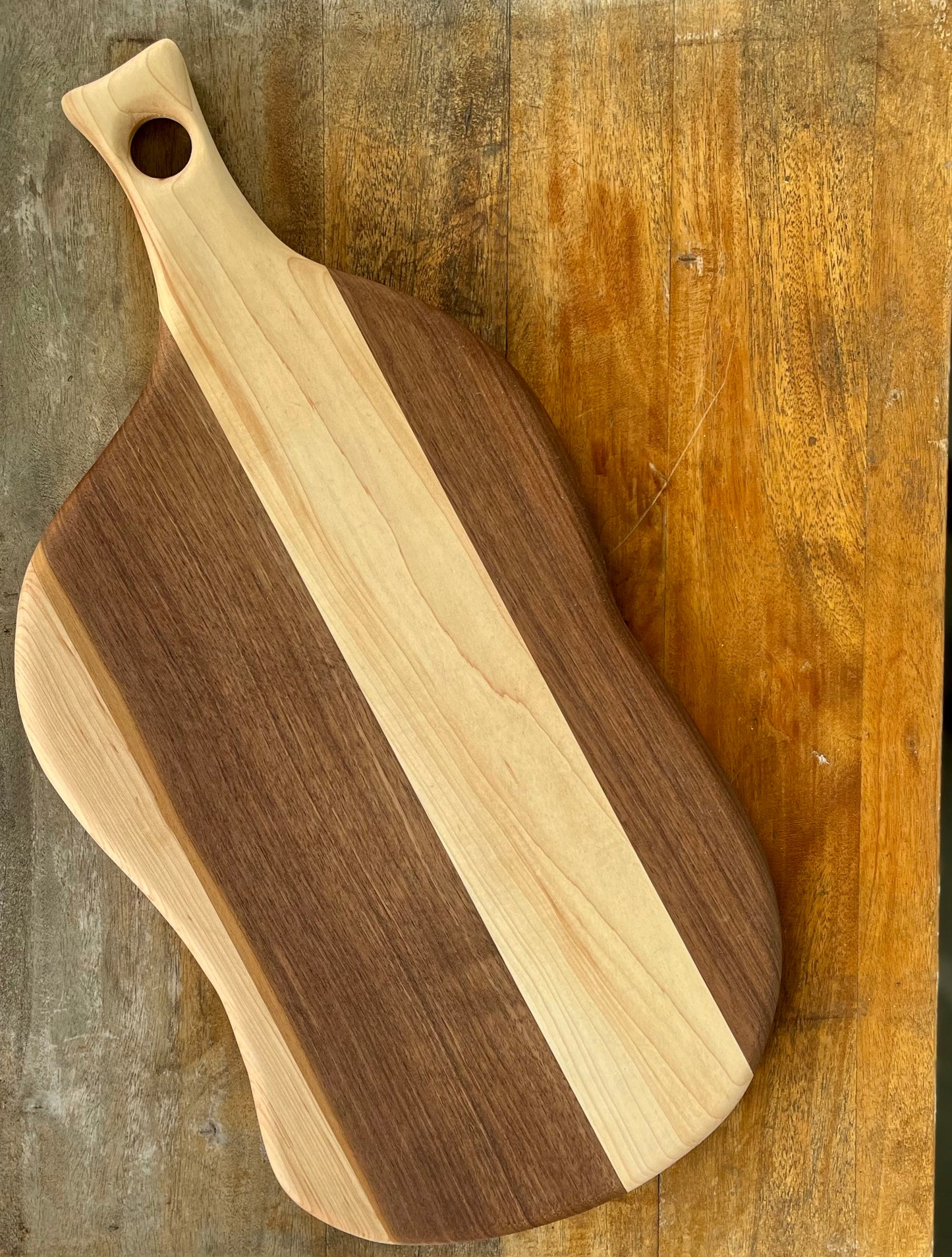 Hand Carved Cutting Board- Dark/Light