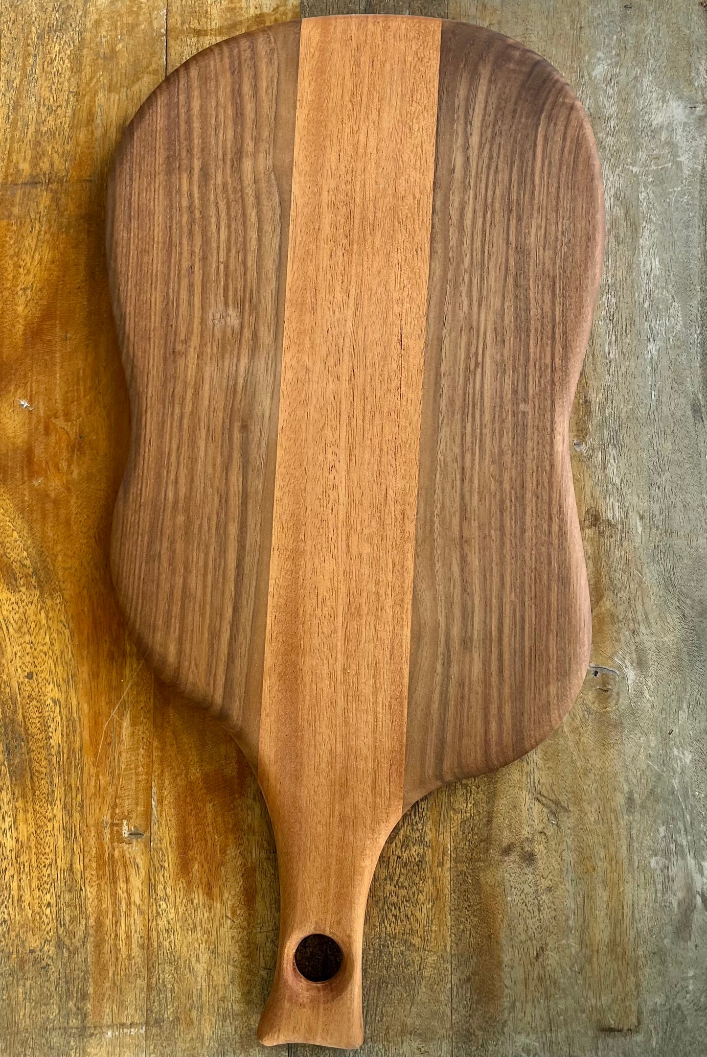 Hand Carved Cutting Board - Med/ Dark