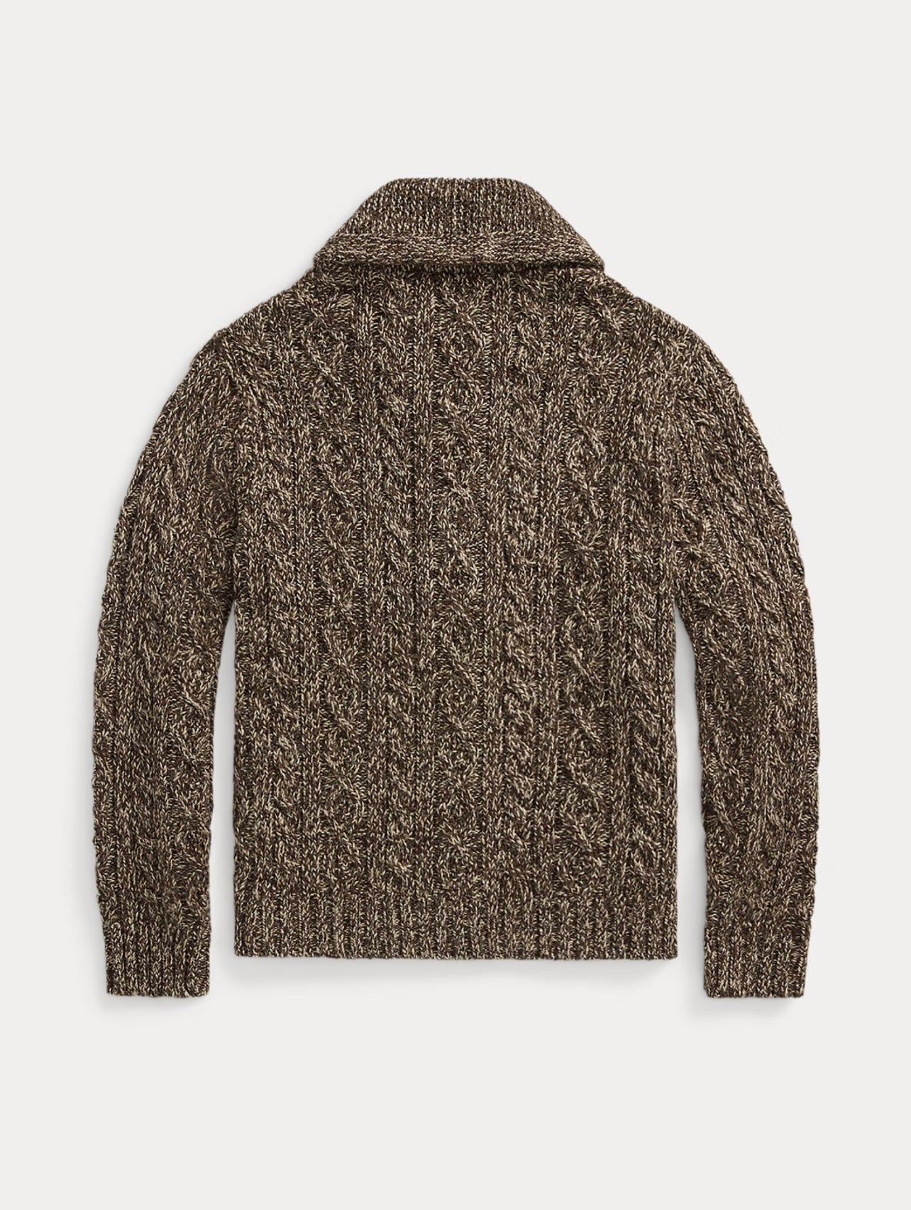 Marled Aran-Knit Shawl Cardigan