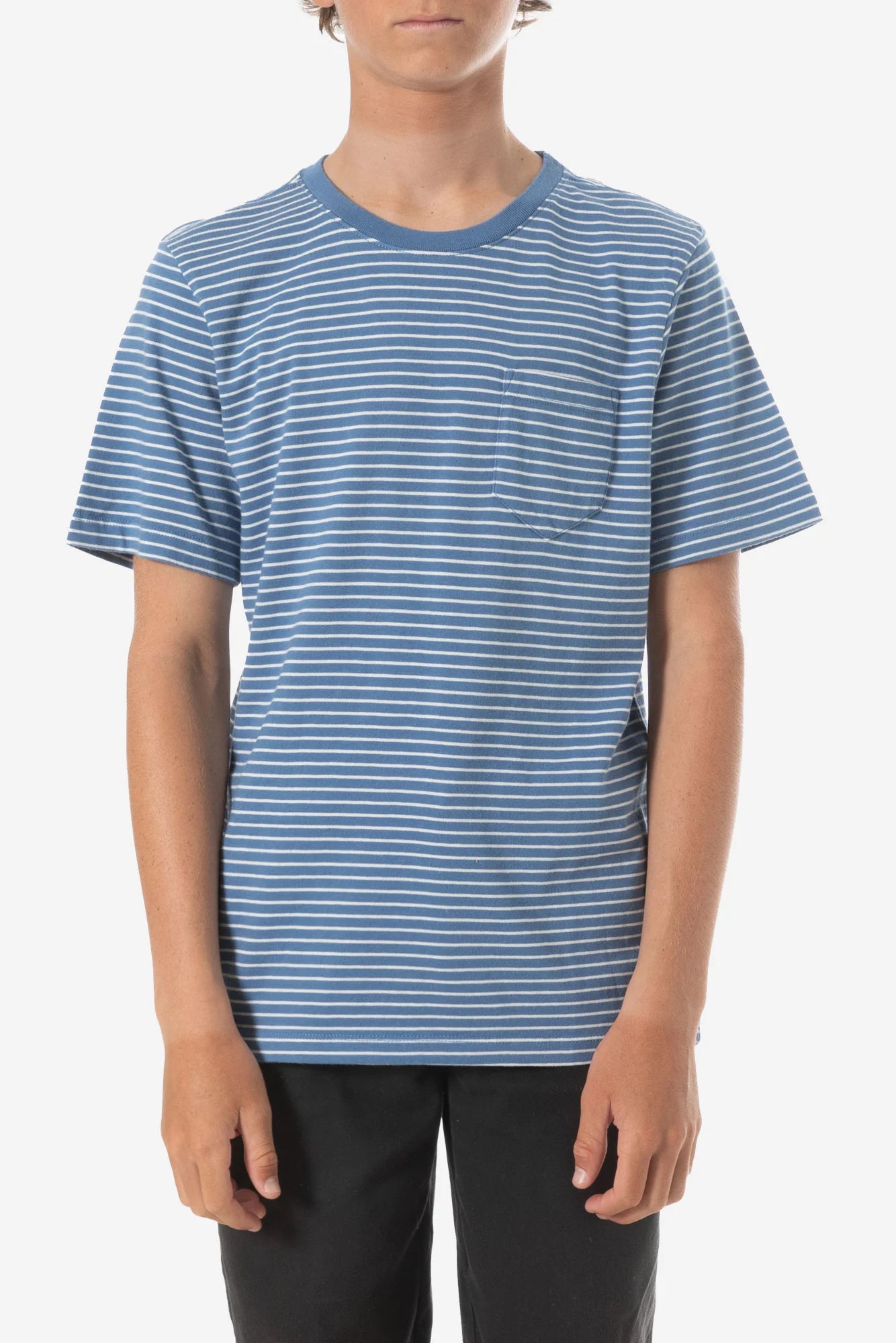 BOYS FINLEY POCKET TEE blue/white