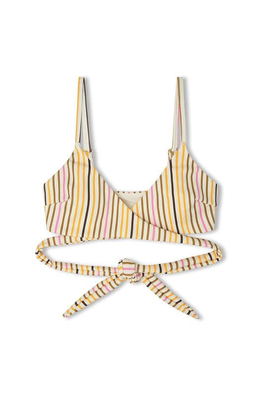 MANDARIN STRIPE WRAP BRALETTE