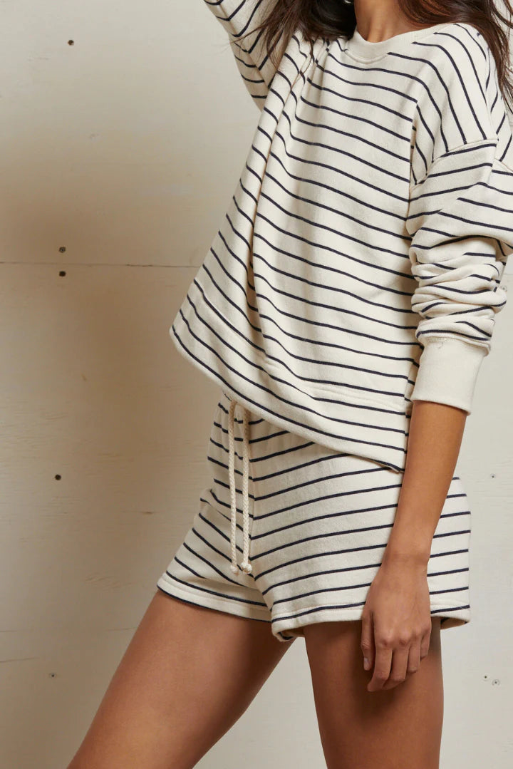Perfect White Tee - French Terry Sweat Shorts