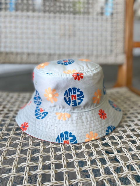 Reversible Retro Bucket Hat red/grey