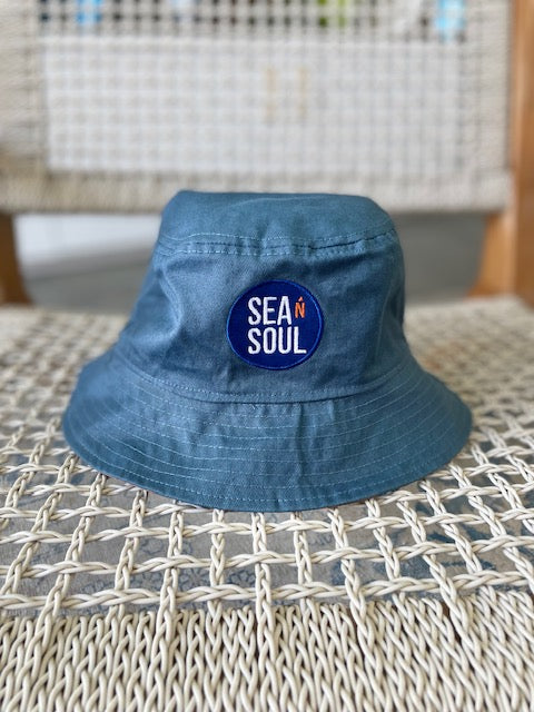 Reversible retro Bucket hat Light brown/Blue