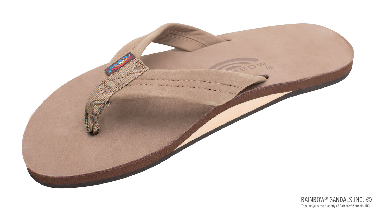 DARK BROWN Single Layer Premier Leather 1" Strap womens