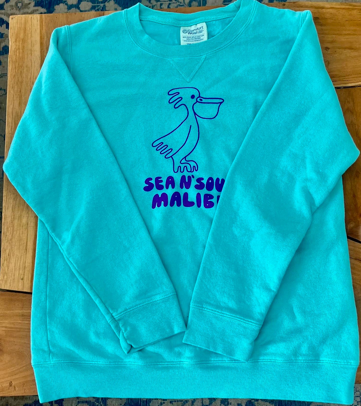 Peli the Pelican Crewneck Sweater - Teal