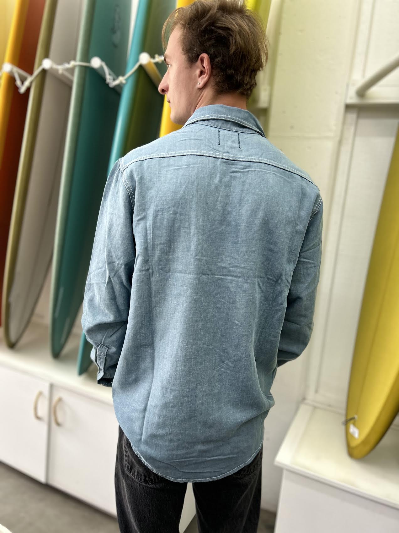 LS Shop Shirt - Light Indigo- PALM TREE