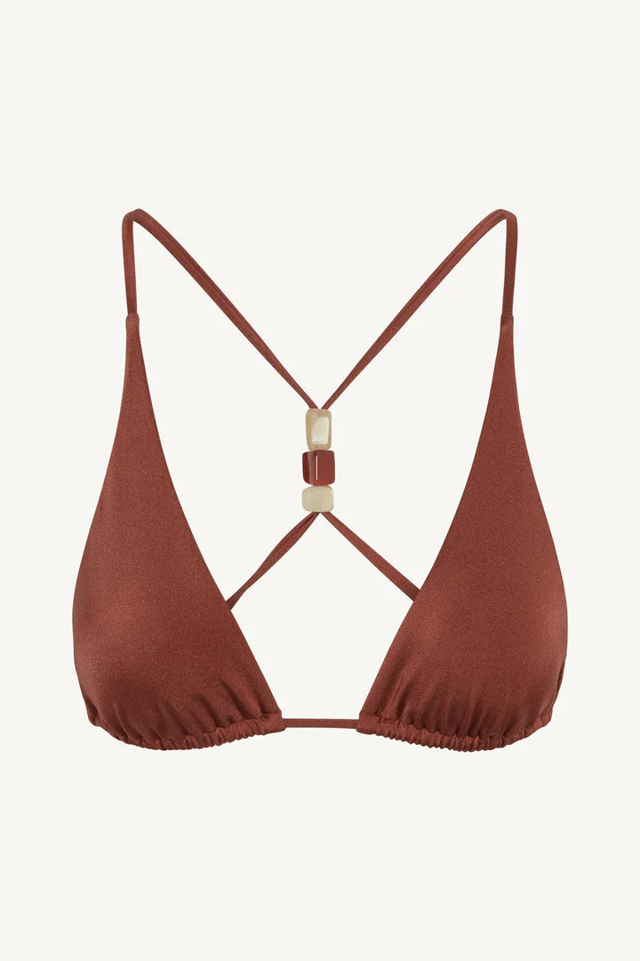 Vitamin A Terra Halter Triangle Top Red Ochre Echo Shimmer
