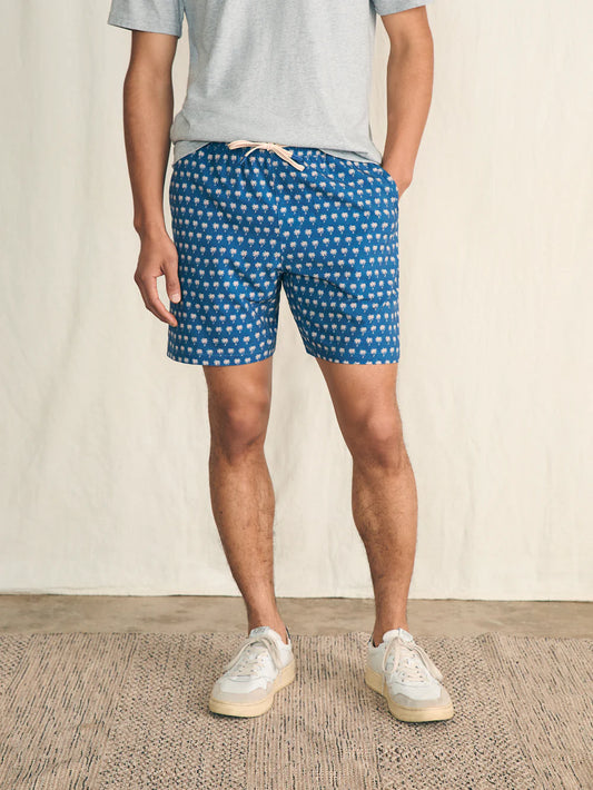 Shorelite Active Short (7" Inseam)-Navy Block Palm