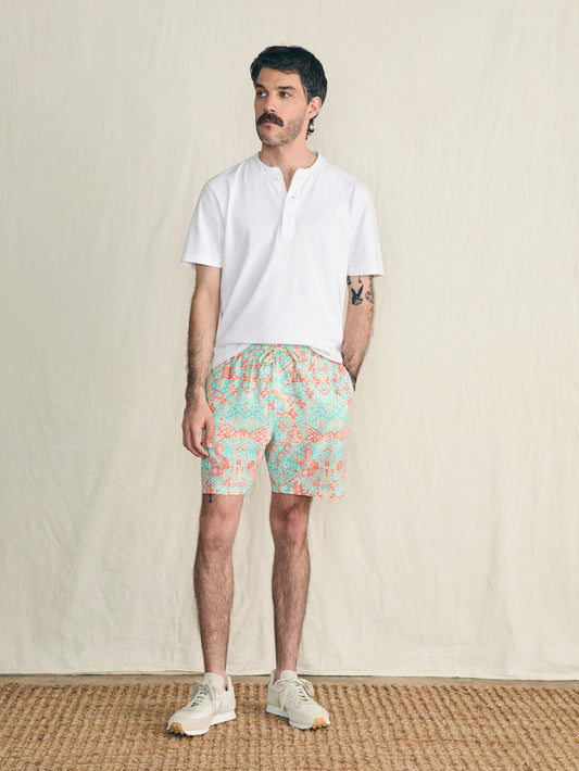 Shorelite Active Short (7" Inseam)-Tropic Cay Block Print