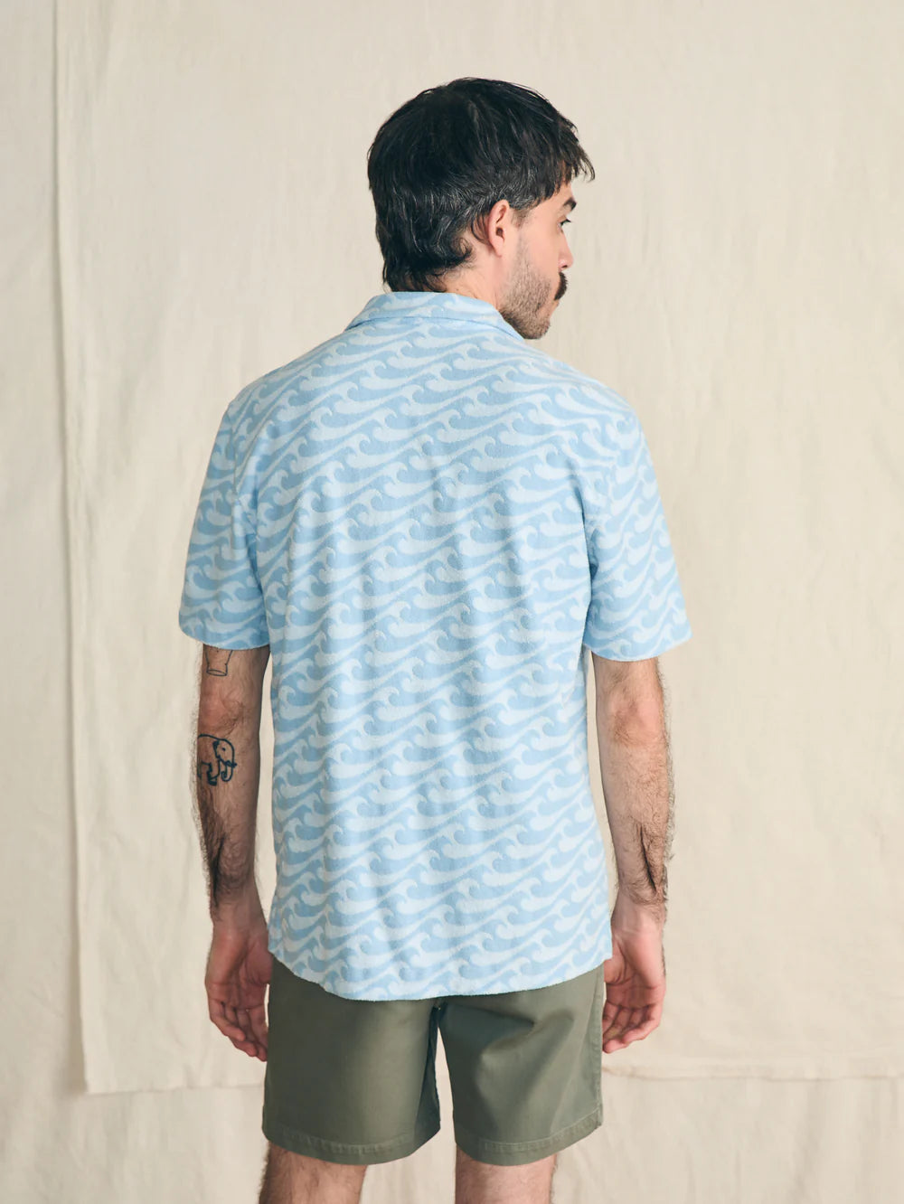 Short-Sleeve Cabana Towel Terry Shirt-Endless Peaks