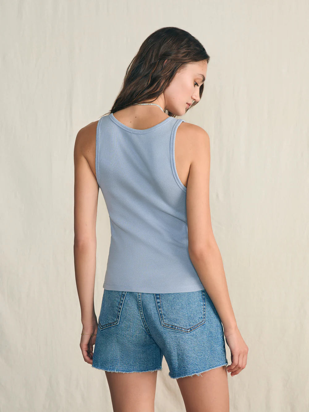 Sunwashed Rib Tank-ZEN BLUE