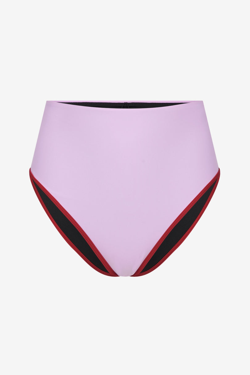 Bikini Bottom High Waist ― Lilac / Red