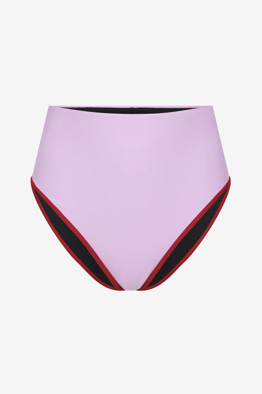 Bikini Bottom High Waist ― Lilac / Red