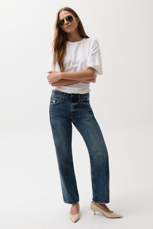LEXI MID RISE BOWED STRAIGHT JEAN - ARTISAN