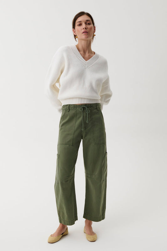 SABRINA CURVED UTILITY PANTS - MEADOW