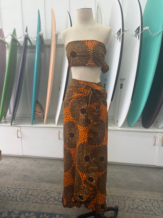 Vintage Batik Wrap Dress and Top Set