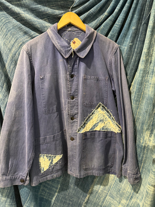 Vintage 1950's Work Jacket w/ Shashiko Embroidery