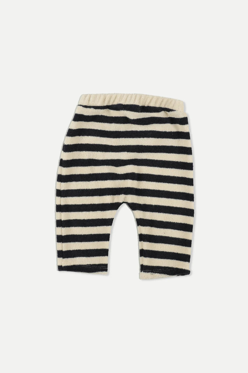 ORGANIC TOWELING STRIPES BABY PANTS-NAVY