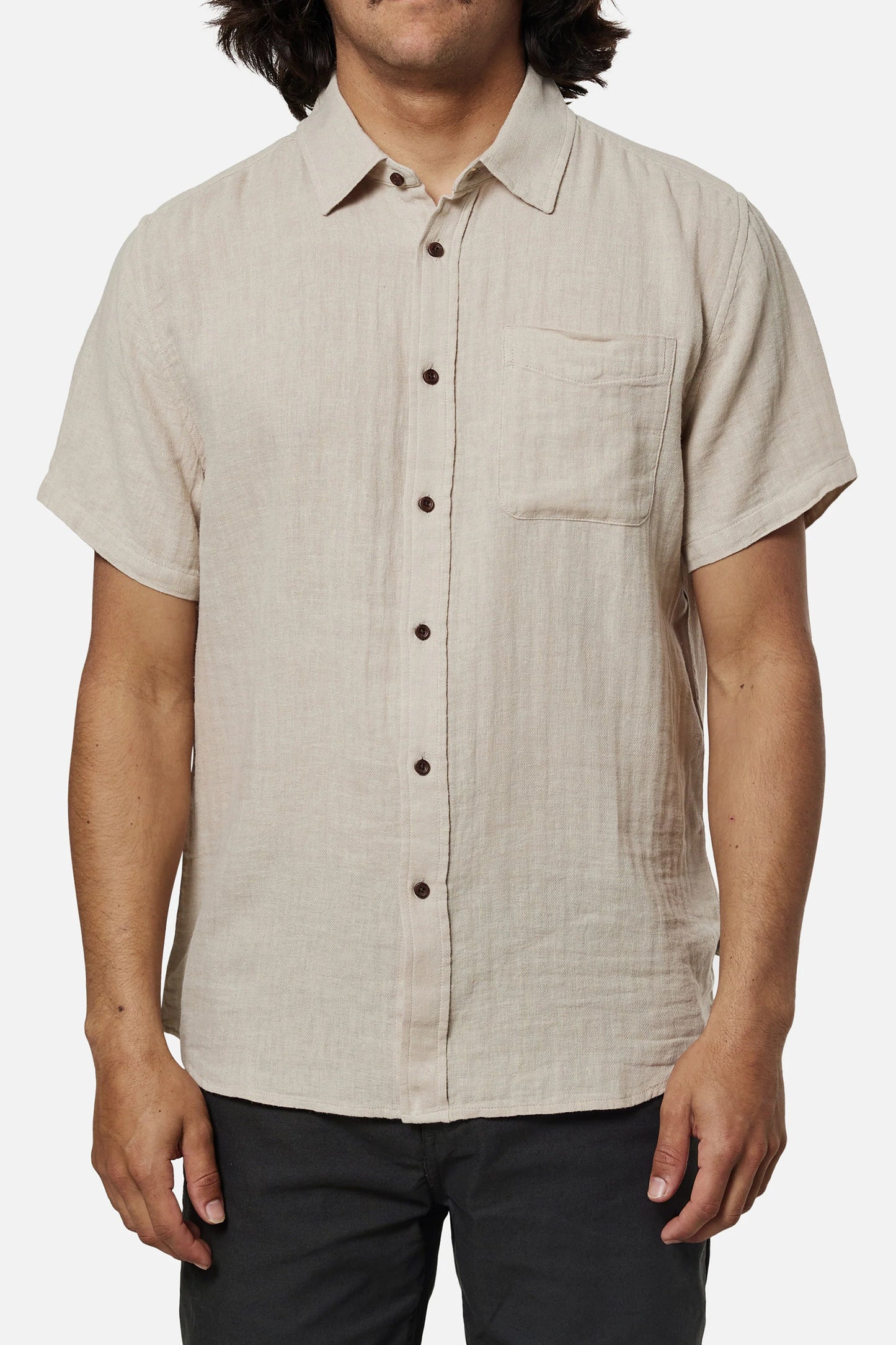 ALAN SOLID SHIRT-SOLID CREAM