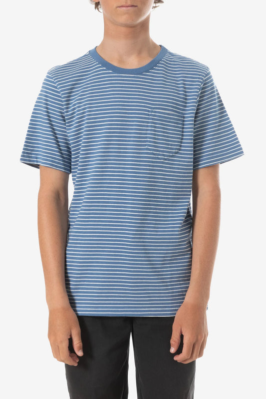 BOYS FINLEY POCKET TEE blue/white
