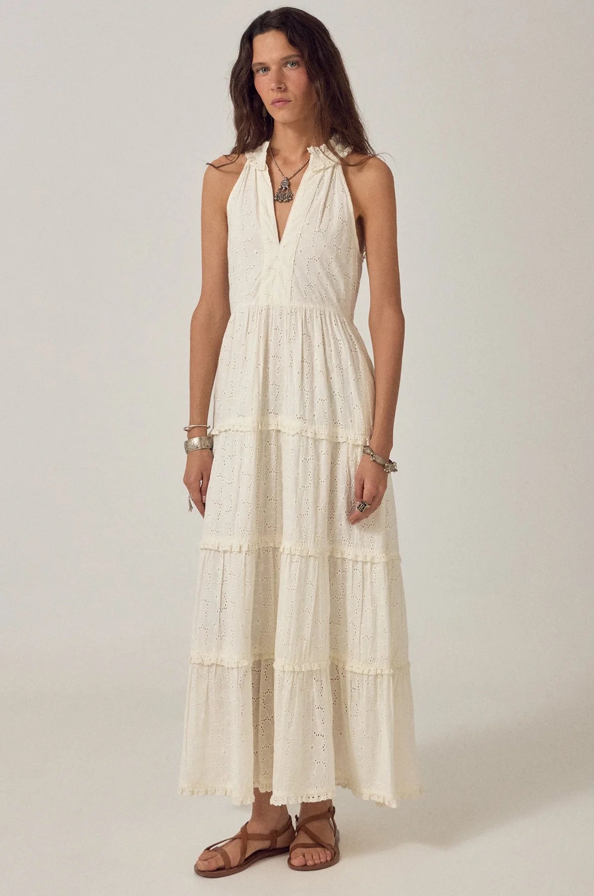 Maison Hotel Luigi Sleeveless Dress Chalk