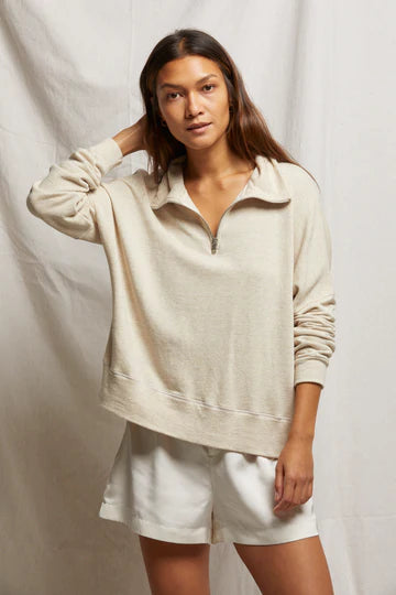 maren french terry half zip sweatshirt dusk