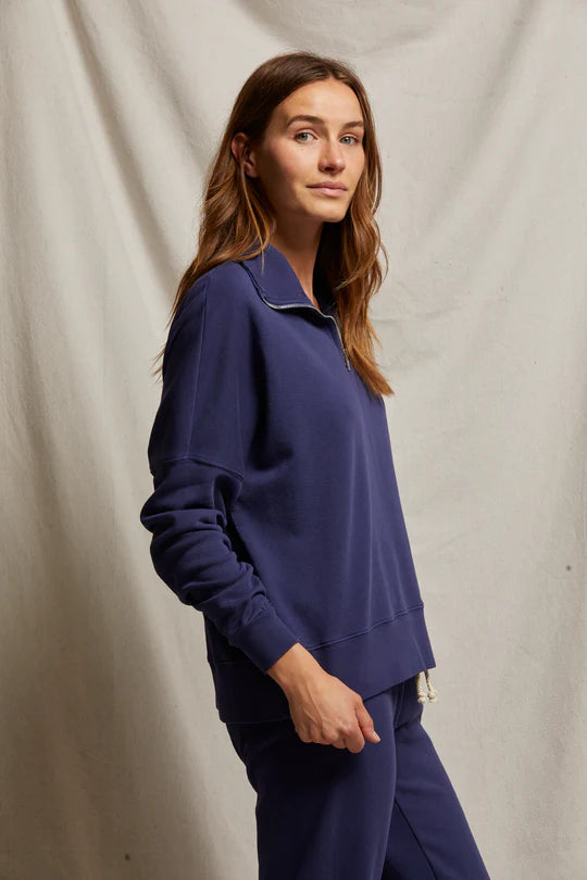 maren french terry half zip sweatshirt dusk