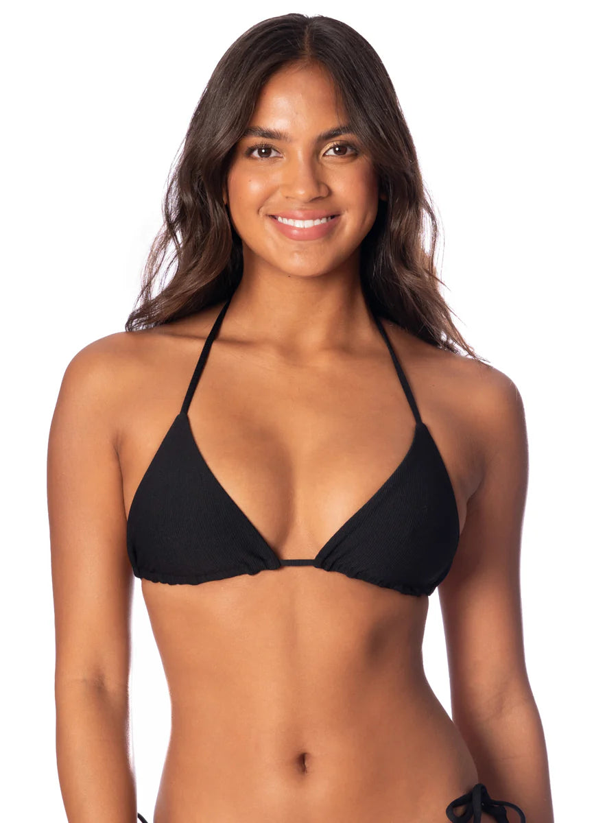 Jade Black Balmy Sliding Triangle Bikini Top