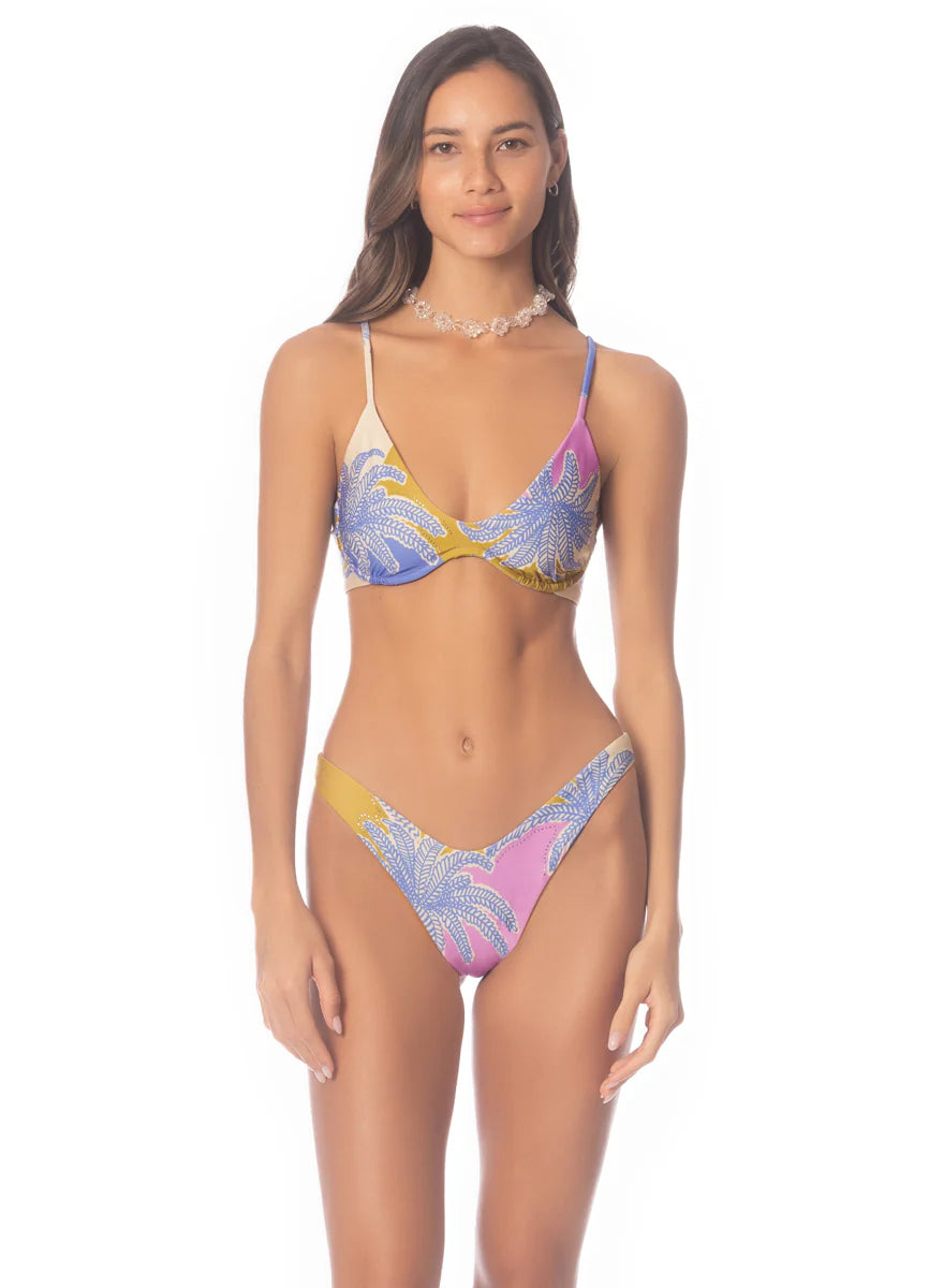 Periwinkle Palms Irene Unmolded Underwire Bikini Top