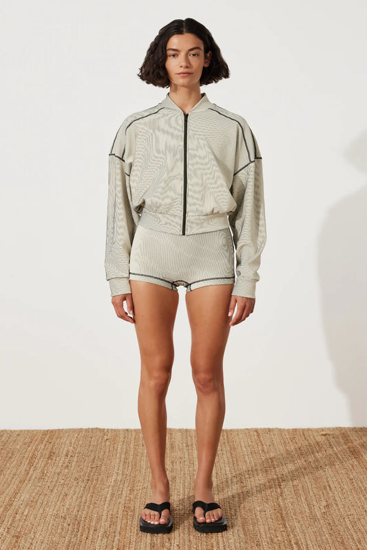 STRIPE RIB JACKET - COCONUT
