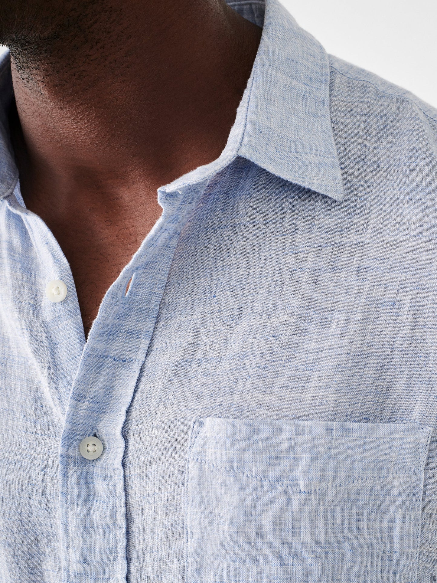 Laguna Linen Shirt-Light Blue Melange