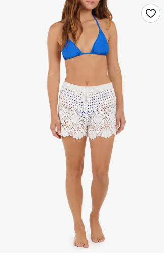 Citrus White Crochet Cover Short