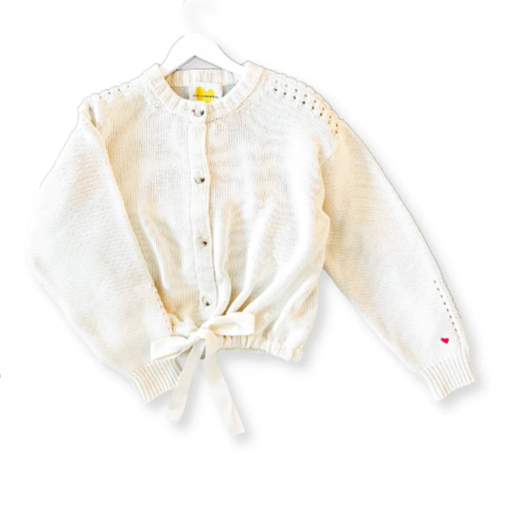 Cinched Cardigan-CHALK