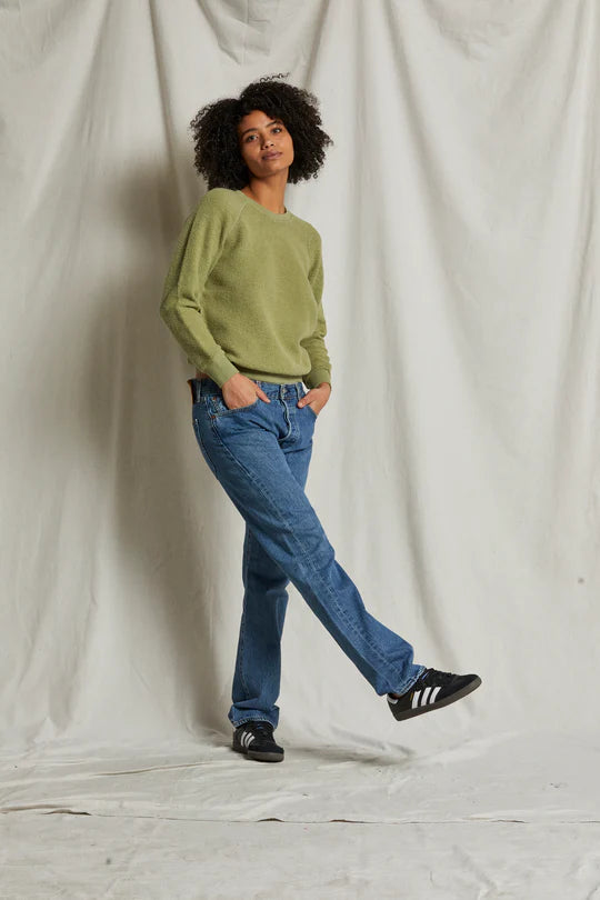 Ziggy inside out cotton fleece shrunken crew