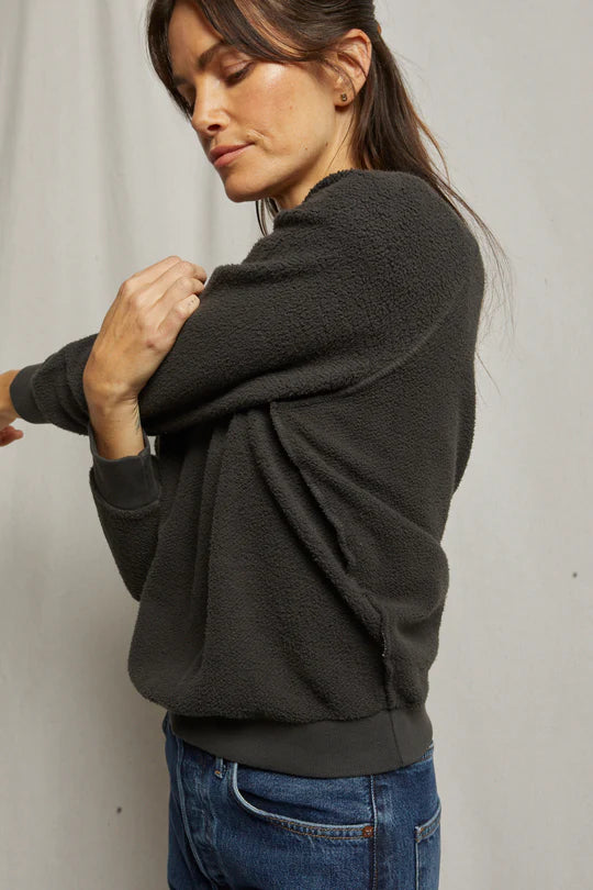Ziggy inside out cotton fleece shrunken crew