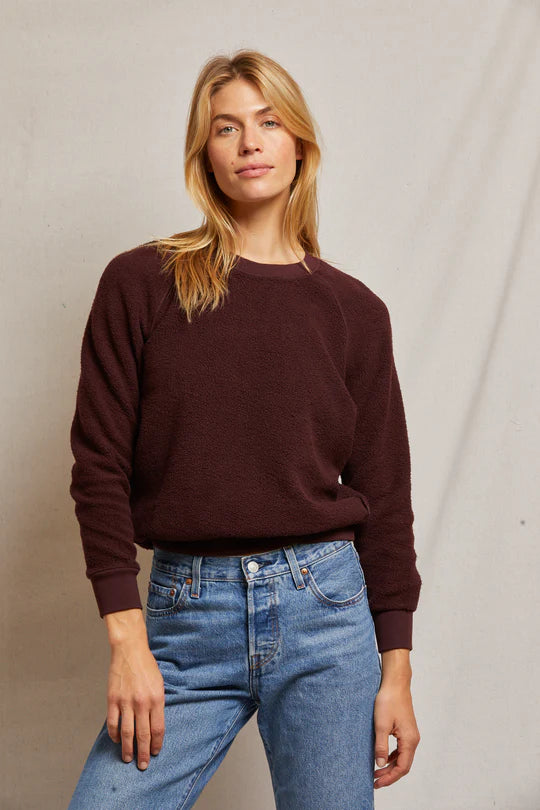 Ziggy inside out cotton fleece shrunken crew