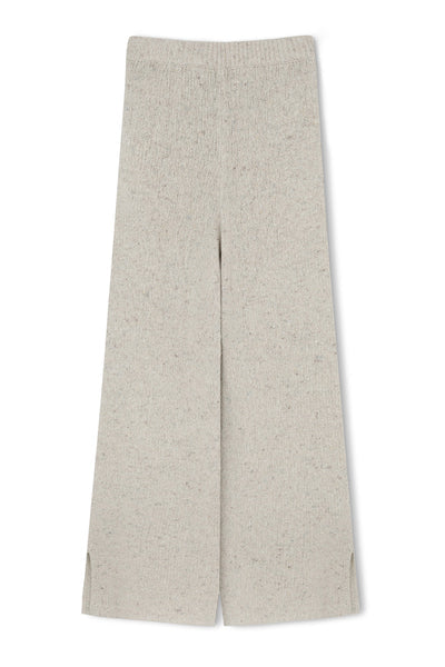 MERINO WOOL BLEND KNIT PANT - GREY MARLE