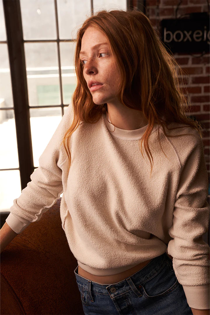 Ziggy inside out cotton fleece shrunken crew