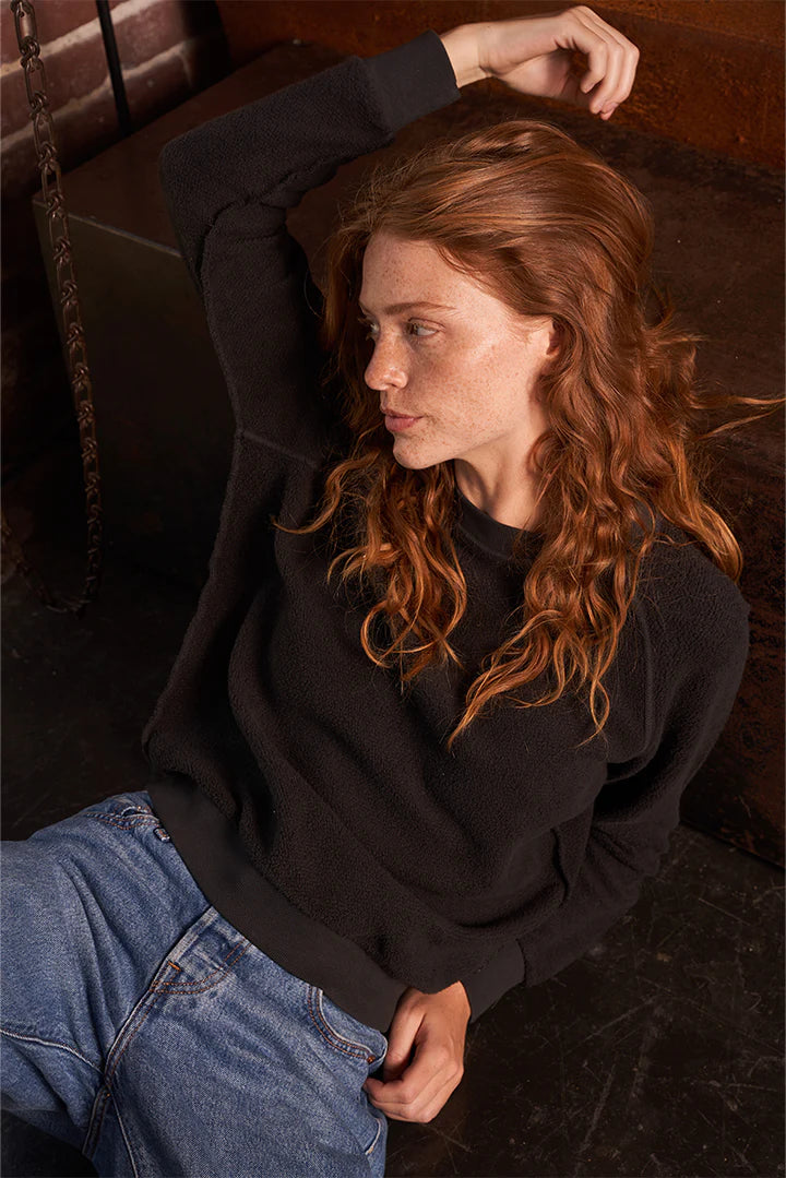 Ziggy inside out cotton fleece shrunken crew