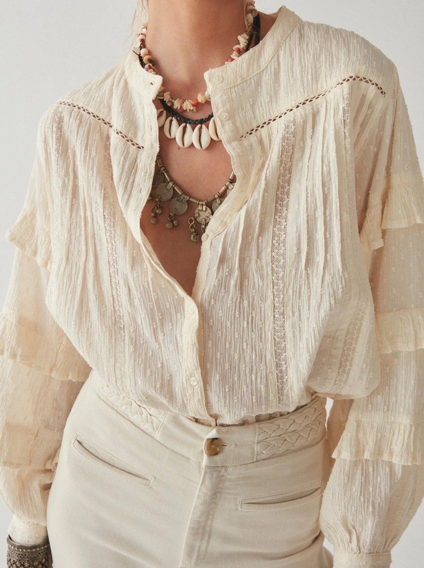 Alberta Blouse - Athenea Bone