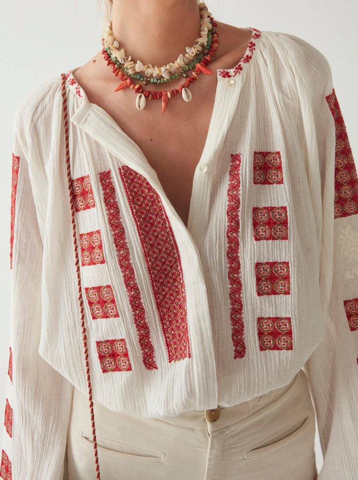 Alexandra Blouse - Budapest Rosso