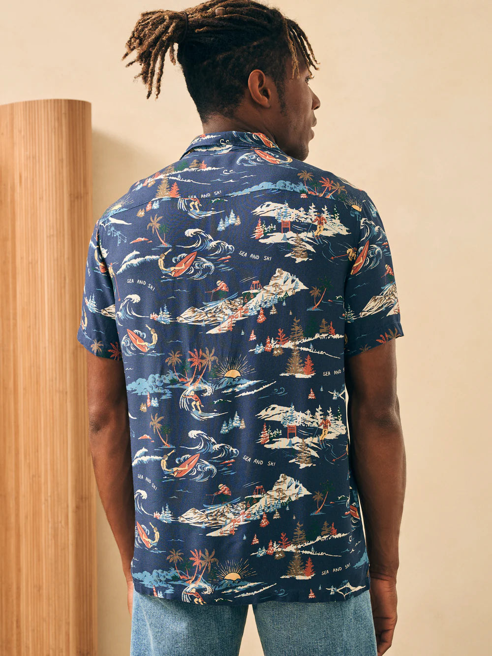 Short-Sleeve Rayon Camp Shirt
