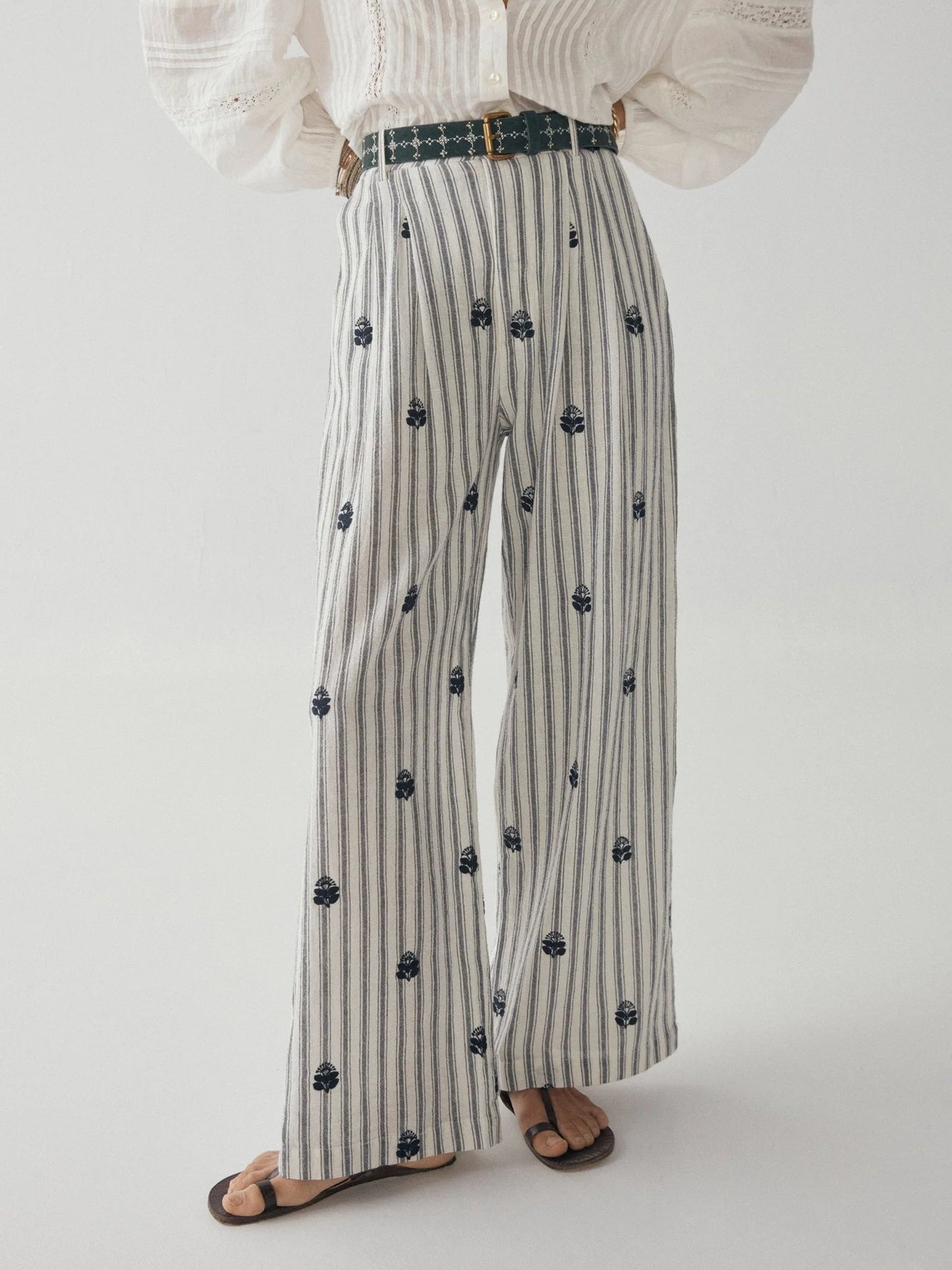 Indira Pant - White Stripes