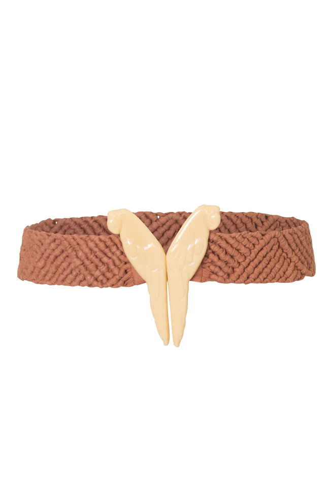 Braided Linen Parrot Belt / Salmon